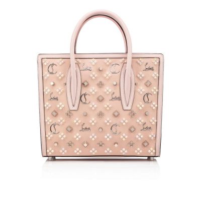 Christian Louboutin Paloma S Medium Classic Usnje Top Handles Top Handles Ženske Roza Zlate Bele | SI-63207