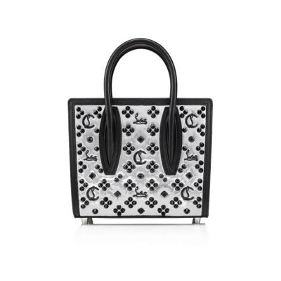 Christian Louboutin Paloma S Mini Creative Fabric Top Handles Top Handles Ženske Srebrne Črne | SI-62763