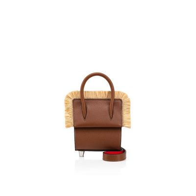 Christian Louboutin Paloma Top Handle Nano Classic Usnje Top Handles Top Handles Ženske Rjave Bele | SI-00975