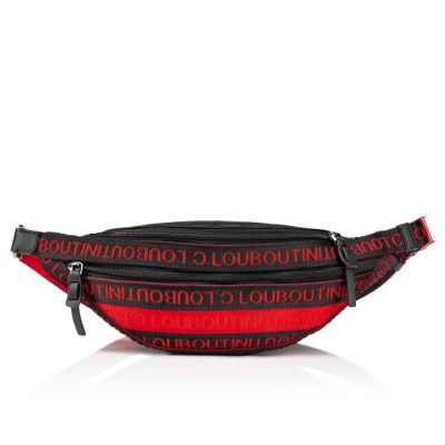 Christian Louboutin Parisnyc Cl Strap Creative Fabric Bum Bags Bum Bags Moški Črne Rdeče | SI-95894