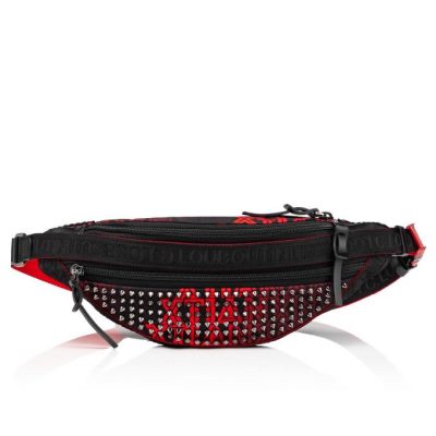 Christian Louboutin Parisnyc Sling Bag Creative Fabric Bum Bags Bum Bags Moški Črne Rdeče Srebrne | SI-57437