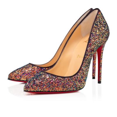 Christian Louboutin Pigalle Follies 100 Glitter Pumps Pumps Ženske Večbarvni | SI-01274