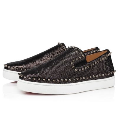 Christian Louboutin Pik Boat Creative Fabric Sneakers Superge Moški Črne | SI-05573