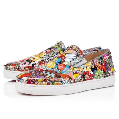 Christian Louboutin Pik Boat Creative Usnje Sneakers Superge Moški Večbarvni Srebrne | SI-74820