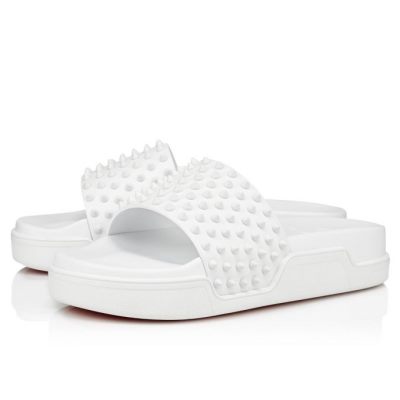 Christian Louboutin Pool Fun 000 Mat Calf Sandals Espadrilles & Sandals Moški Bele | SI-55046