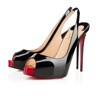 Christian Louboutin Private Number 120 120 Patent Platforms Platforms Ženske Črne Rdeče | SI-16374