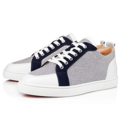 Christian Louboutin Rantulow Version Cotton Sneakers Superge Moški Temno Modre | SI-74785
