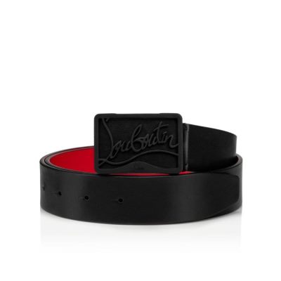Christian Louboutin Ricky Belt 35 Mat Classic Usnje Belts Pasovi Moški Črne | SI-50550