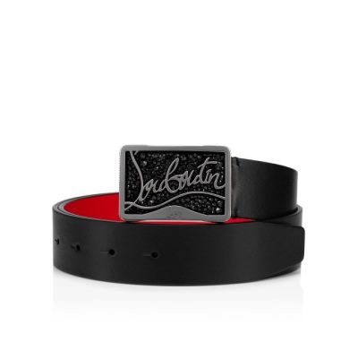 Christian Louboutin Ricky Belt Classic Usnje Belts Pasovi Moški Črne | SI-27931