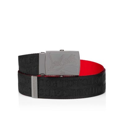 Christian Louboutin Ricky Plate Belt Classic Fabric Belts Pasovi Moški Črne | SI-38364