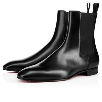 Christian Louboutin Roadie 000 Calf Booty Škornji Moški Črne | SI-45234