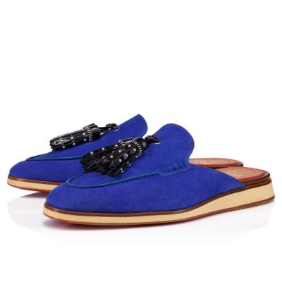 Christian Louboutin Roc X Tass Calf Espadrilles Espadrilles & Sandals Moški Modre | SI-08406
