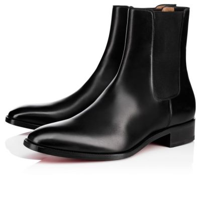 Christian Louboutin Samson 000 Calf Booty Škornji Moški Črne | SI-39211