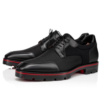 Christian Louboutin Simon Creative Fabric Derby Derby Moški Črne | SI-02919