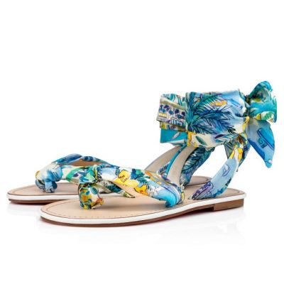 Christian Louboutin Spetsos Crepe Satin/Satin/Lurex Sandals Sandale Ženske Večbarvni Bele | SI-29978