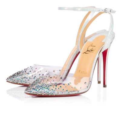 Christian Louboutin Spikaqueen 100 Pvc Pumps Pumps Ženske Bele | SI-97264