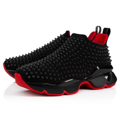 Christian Louboutin Spike Sock Donn 000 Mat Neopren Sneakers Superge Ženske Črne | SI-96191