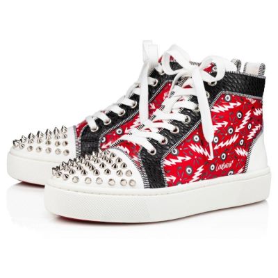 Christian Louboutin Super Lou Spikes Orlato Version Creative Fabric Sneakers Superge Ženske Rdeče | SI-56148