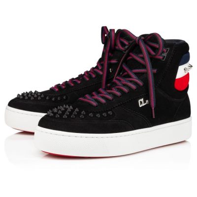Christian Louboutin Top Rui Spikes Creative Usnje Sneakers Superge Moški Črne | SI-77366