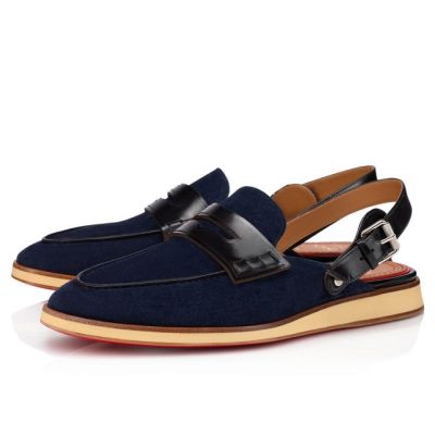 Christian Louboutin Tricoto Calf Espadrilles Espadrilles & Sandals Moški Modre Črne | SI-18504