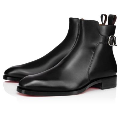 Christian Louboutin Valido Calf Booty Škornji Moški Črne | SI-04089