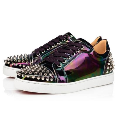 Christian Louboutin Vieira 2 Patent Sneakers Superge Ženske Črne Sive | SI-81296
