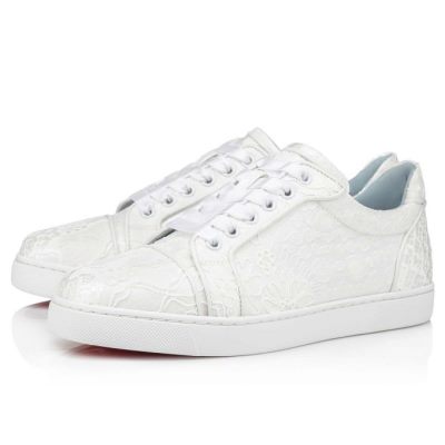 Christian Louboutin Vieira Orlato Lace Sneakers Superge Ženske Bele Modre | SI-60517