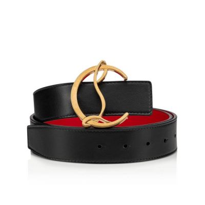 Christian Louboutin W Cl Logo Belt Calf Belts Pasovi Ženske Črne Zlate | SI-98388