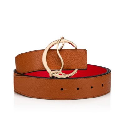 Christian Louboutin W Cl Logo Belt Classic Usnje Belts Pasovi Ženske Rjave Zlate | SI-84691