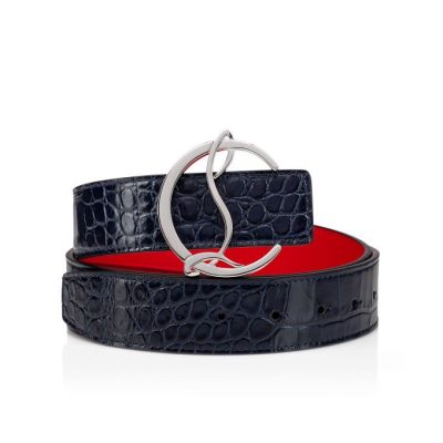 Christian Louboutin W Cl Logo Belt Creative Usnje Belts Pasovi Ženske Modre Srebrne | SI-24262