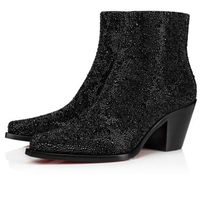 Christian Louboutin With My Strass 65 Suede Boots Škornji Ženske Črne | SI-15216